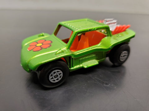 Vtg Matchbox Superfast Series No. 13 Baja Buggy Green w/Flower 1971 UK Lesney