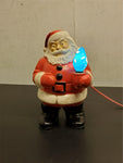 Vtg Royal 7 1/2"Hard Plastic Mold Light Up Santa Claus 1950'S Christmas Decorate