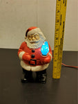 Vtg Royal 7 1/2"Hard Plastic Mold Light Up Santa Claus 1950'S Christmas Decorate