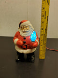 Vtg Royal 7 1/2"Hard Plastic Mold Light Up Santa Claus 1950'S Christmas Decorate