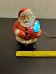 Vtg Royal 7 1/2"Hard Plastic Mold Light Up Santa Claus 1950'S Christmas Decorate