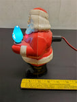 Vtg Royal 7 1/2"Hard Plastic Mold Light Up Santa Claus 1950'S Christmas Decorate