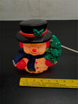 Vtg Plastic Electric Light-Up Snowman Top Hat 7 1/2” Unbranded Old Syle Plug-in