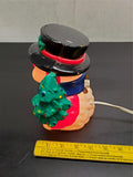 Vtg Plastic Electric Light-Up Snowman Top Hat 7 1/2” Unbranded Old Syle Plug-in