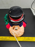 Vtg Plastic Electric Light-Up Snowman Top Hat 7 1/2” Unbranded Old Syle Plug-in
