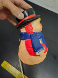 Vtg Plastic Electric Light-Up Snowman Top Hat 7 1/2” Unbranded Old Syle Plug-in