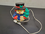 Vtg Plastic Electric Light-Up Snowman Top Hat 7 1/2” Unbranded Old Syle Plug-in