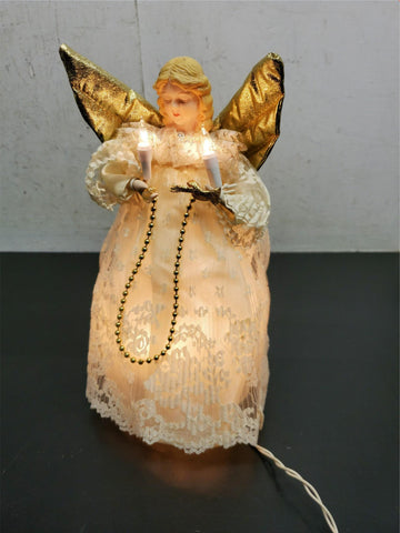 Vtg 10" Light Up Angel Christmas Tree Topper Decoration Ornament Holiday Collect
