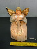 Vtg 10" Light Up Angel Christmas Tree Topper Decoration Ornament Holiday Collect