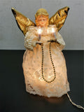 Vtg 10" Light Up Angel Christmas Tree Topper Decoration Ornament Holiday Collect