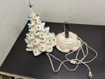 Vtg 18" Iridescent Ceramic Light Up White Christmas Tree Unbranded Decoration VF