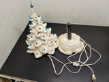 Vtg 18" Iridescent Ceramic Light Up White Christmas Tree Unbranded Decoration VF