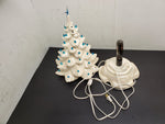 Vtg 18" Iridescent Ceramic Light Up White Christmas Tree Unbranded Decoration VF