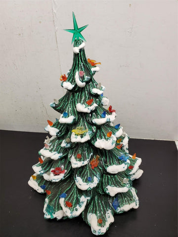 Vtg Large 18 1/2" Classic Ceramic Light Up Star Bulbs Christmas Tree Decoration!