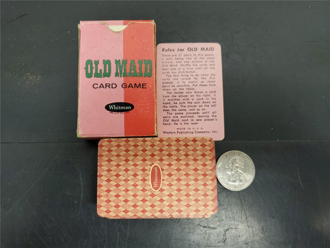 Vtg Old Maid Miniature Card Game W/Original Box Collectible Fun Games Unique