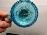 Vtg Aqua Blue Miniature Set of Matching Oil/Kerosene Lamps Made in Hong Kong