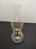 Vtg Gorgeous 13" Kerosene/Oil Lamp Gold Base 4 Gold Prongs Classy Victorian Era