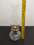 Vtg Gorgeous 13" Kerosene/Oil Lamp Gold Base 4 Gold Prongs Classy Victorian Era