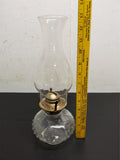 Vtg Gorgeous 13" Kerosene/Oil Lamp Gold Base 4 Gold Prongs Classy Victorian Era