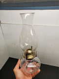 Vtg Gorgeous 13" Kerosene/Oil Lamp Gold Base 4 Gold Prongs Classy Victorian Era