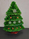 Vtg Pair of Wall Hanging Christmas Tree Decorations (13X10") Holidays Ornaments