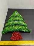 Vtg Pair of Wall Hanging Christmas Tree Decorations (13X10") Holidays Ornaments