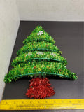 Vtg Pair of Wall Hanging Christmas Tree Decorations (13X10") Holidays Ornaments
