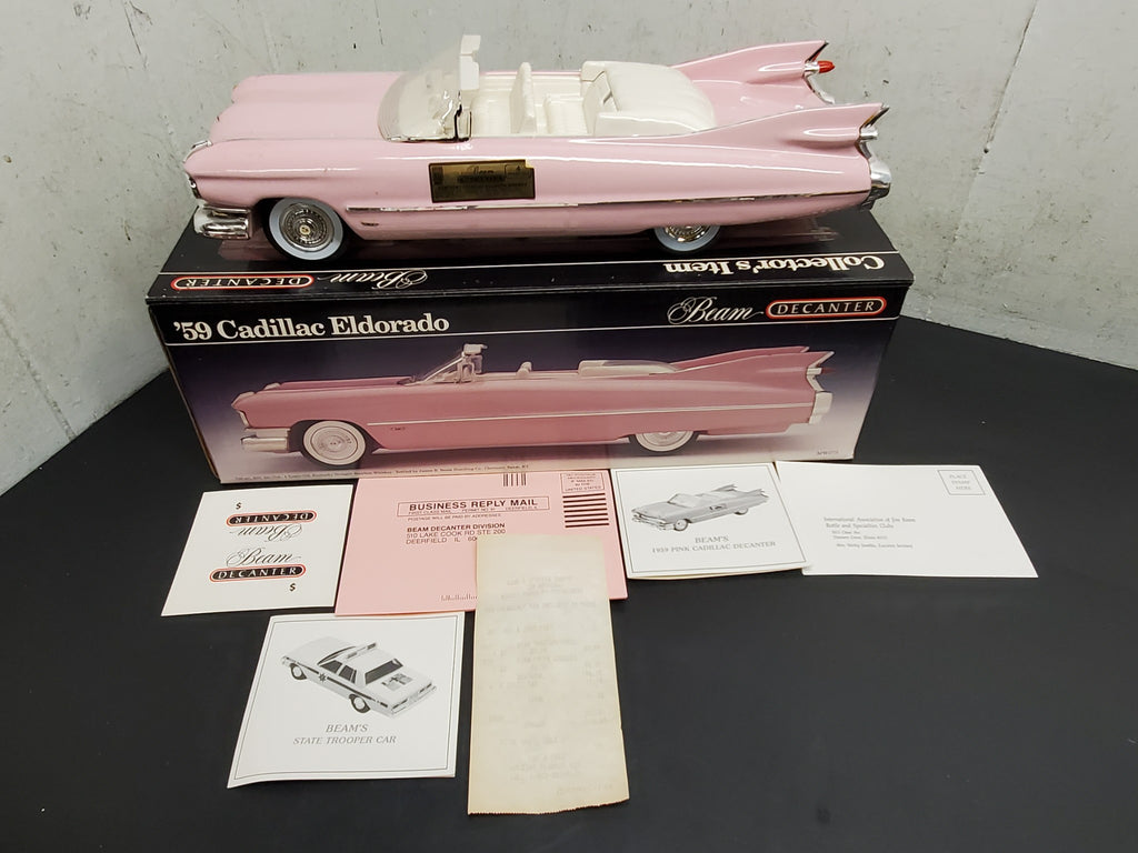 Vtg Jim Beam Pink 1959 Cadillac Eldorado EMPTY Decanter Original Box R –  cyclewarehouse.online