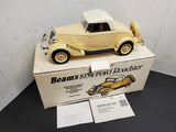 Vtg Jim Beam's 1934 Ford Roadster EMPTY Decanter Handcrafted Porcelain Orig Box