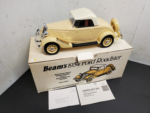 Vtg Jim Beam's 1934 Ford Roadster EMPTY Decanter Handcrafted Porcelain Orig Box