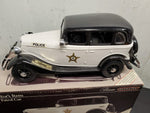 Vtg Jim Beam White Police Patrol Car Decanter EMPTY Orig Box Stickers Mint