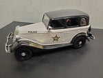 Vtg Jim Beam White Police Patrol Car Decanter EMPTY Orig Box Stickers Mint