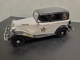 Vtg Jim Beam White Police Patrol Car Decanter EMPTY Orig Box Stickers Mint
