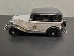 Vtg Jim Beam White Police Patrol Car Decanter EMPTY Orig Box Stickers Mint