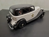 Vtg Jim Beam White Police Patrol Car Decanter EMPTY Orig Box Stickers Mint