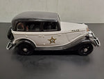Vtg Jim Beam White Police Patrol Car Decanter EMPTY Orig Box Stickers Mint