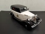 Vtg Jim Beam White Police Patrol Car Decanter EMPTY Orig Box Stickers Mint