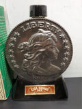 VTG 69 Ezra Brooks 1804 Silver Dollar Genuine EMPTY Platinum Decanter Orig. Box