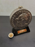 VTG 69 Ezra Brooks 1804 Silver Dollar Genuine EMPTY Platinum Decanter Orig. Box