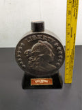 VTG 69 Ezra Brooks 1804 Silver Dollar Genuine EMPTY Platinum Decanter Orig. Box