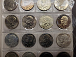 '71-'78 Lot 32 Eisenhower Dollars Uncirculated Including Proofs & Silver coins