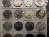 '71-'78 Lot 32 Eisenhower Dollars Uncirculated Including Proofs & Silver coins
