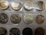 '71-'78 Lot 32 Eisenhower Dollars Uncirculated Including Proofs & Silver coins