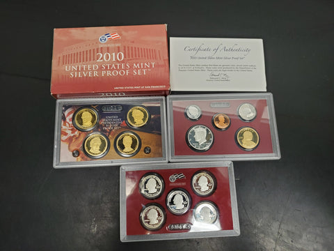 '10 United States Mint Silver Proof coin Set W/ Cert Of Auth Specifications Info