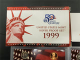 1999 United States Mint Silver Proof coin Set W Certification Specification Info