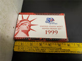 1999 United States Mint Silver Proof coin Set W Certification Specification Info