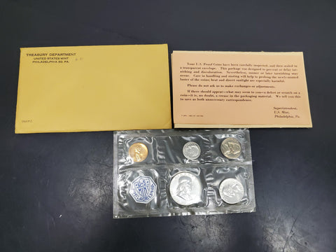 1962 United States Treasury Dept. Mint Proof Coins Set W/Note Of Authenticity