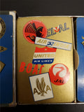 Vtg Duratone Plastic Coated Playing Cards Car & Plane Brands Jaguar MG Air India