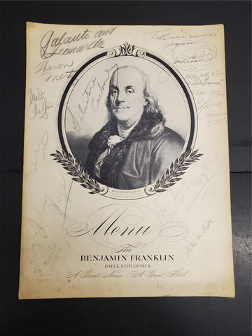 VTG 1945 WWII Benjamin Franklin Hotel Garden Terrace Restaurant Ration Menu Circ