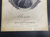 VTG 1945 WWII Benjamin Franklin Hotel Garden Terrace Restaurant Ration Menu Circ